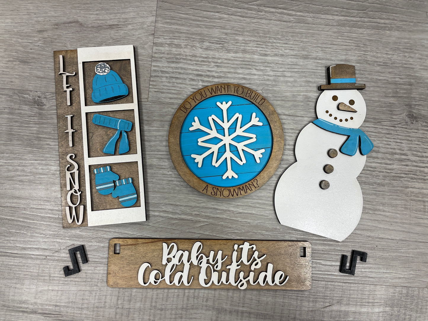 Baby it’s cold outside wagon/shelf set