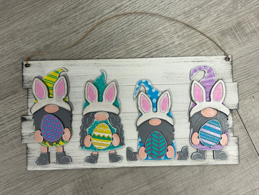 Easter gnomes hanging sign