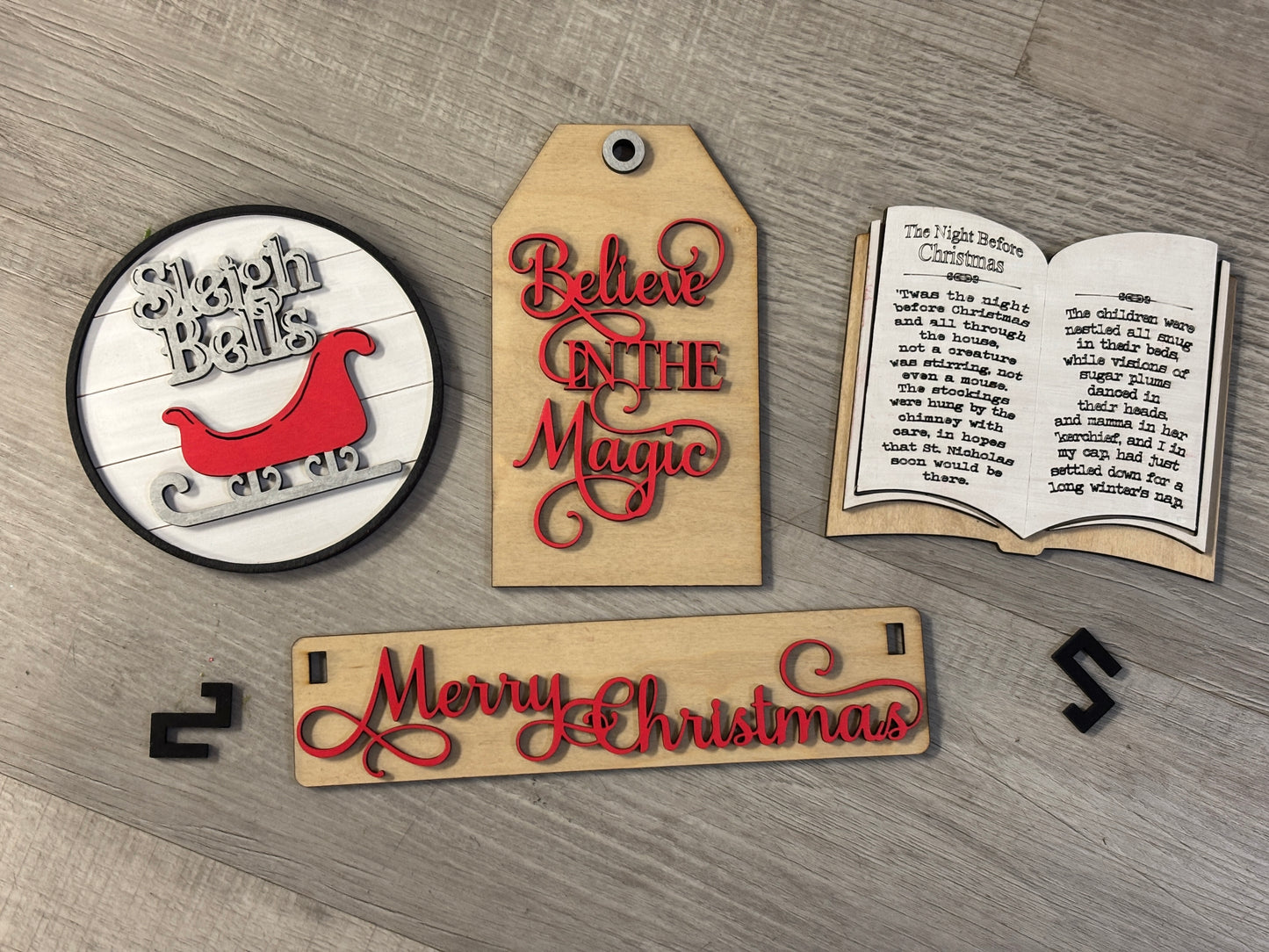 Merry Christmas wagon/shelf set