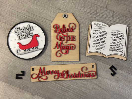 Merry Christmas wagon/shelf set