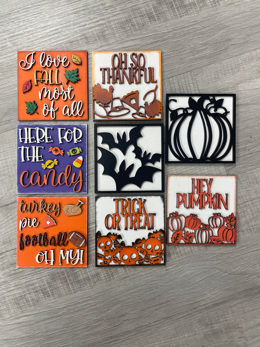 Fall and Halloween interchangeable square inserts