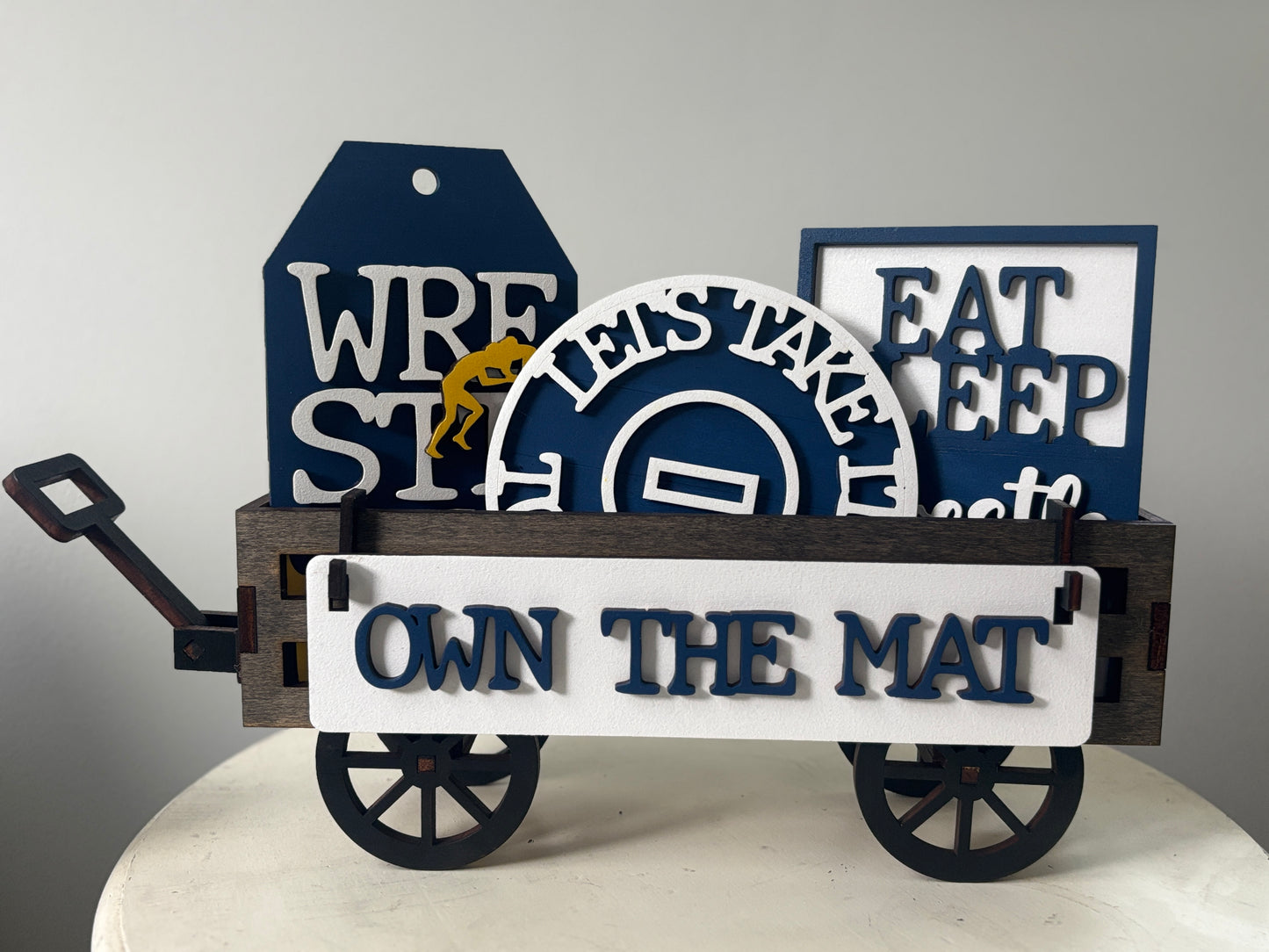 Wrestling interchangeable insert set for shelf and wagon