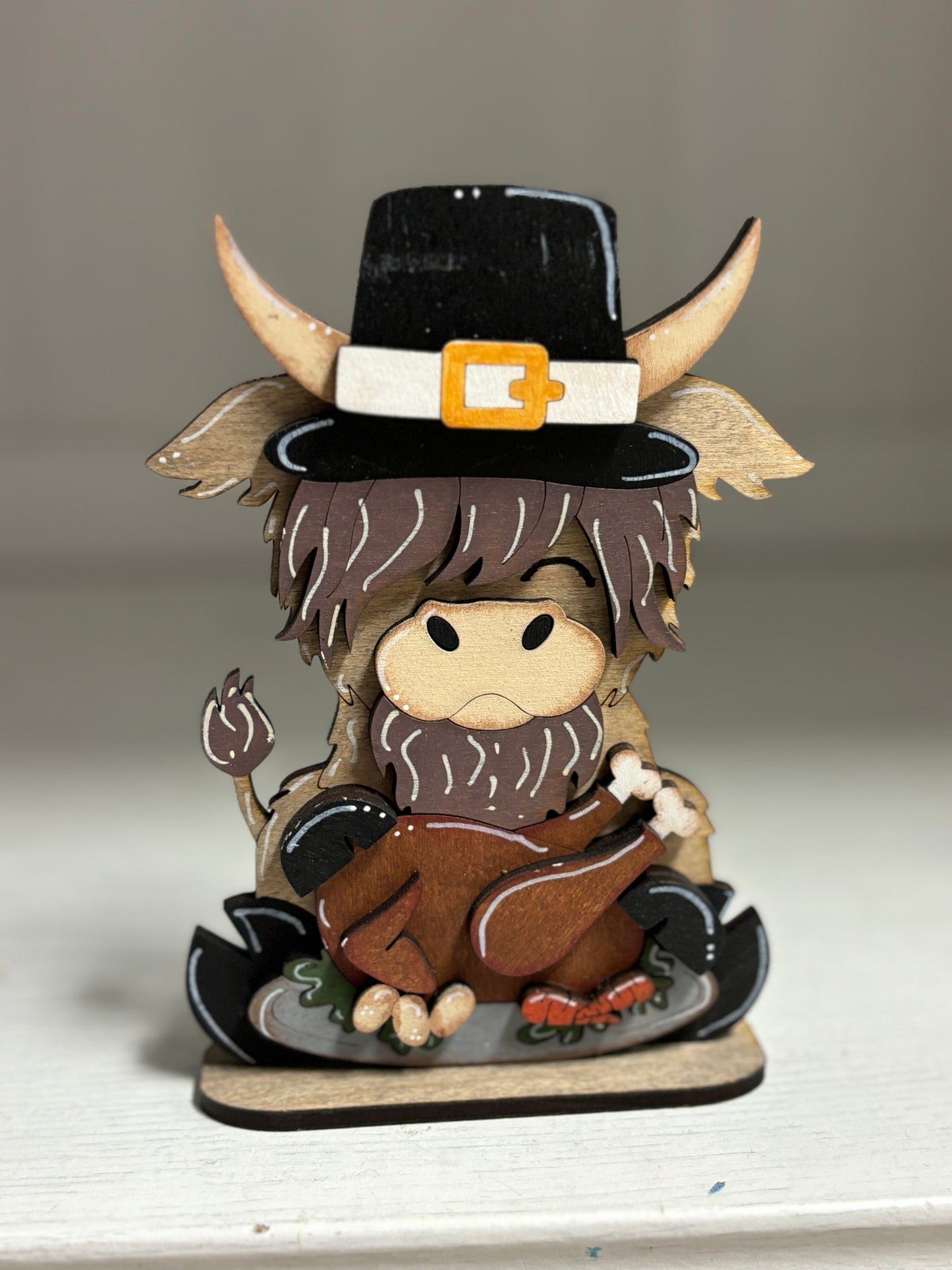 Mini standing highland cow- Thanksgiving