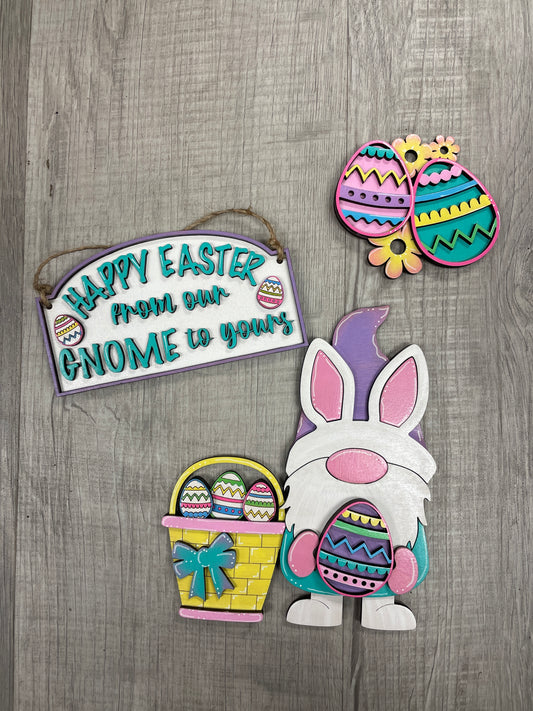 Happy Easter gnome interchangeable fence set