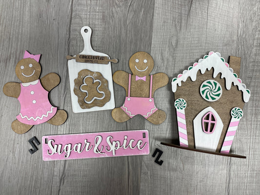 Sugar & spice gingerbread interchangeable wagon/shelf set