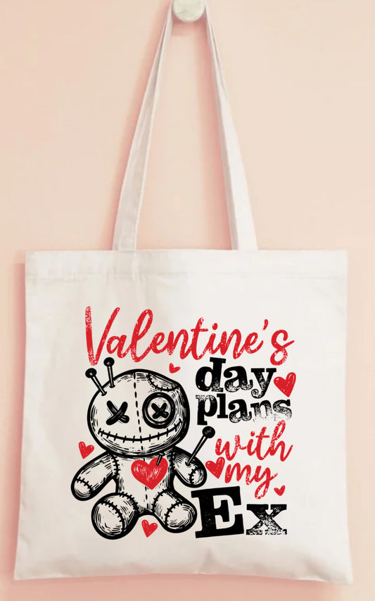 Valentine’s Day plans with my ex tote bag