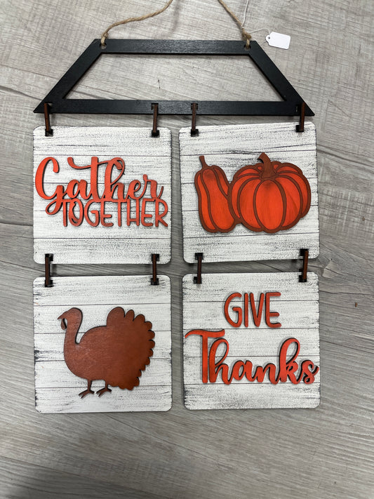 Fall, Halloween and Thanksgiving Hanging tiles signs