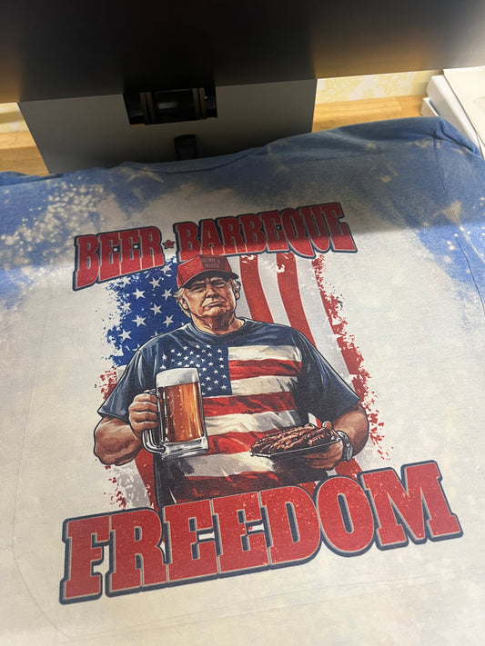 Beer bbq freedom trump tee