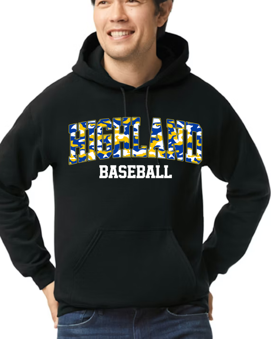 Highland Baseball Camo Hoodie
