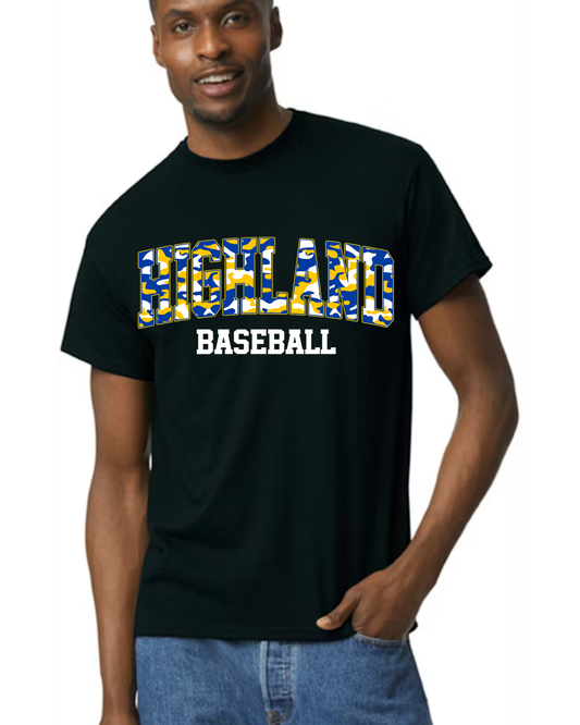 Highland Baseball Camo Tee