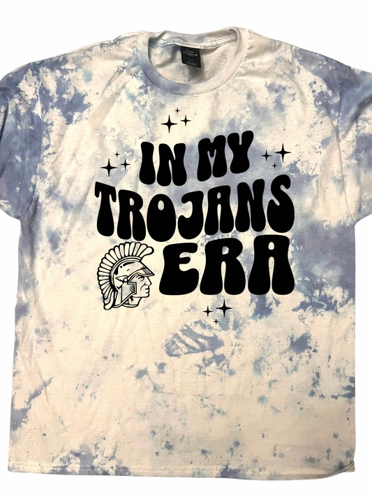 In my Trojan era tye dye blue tee