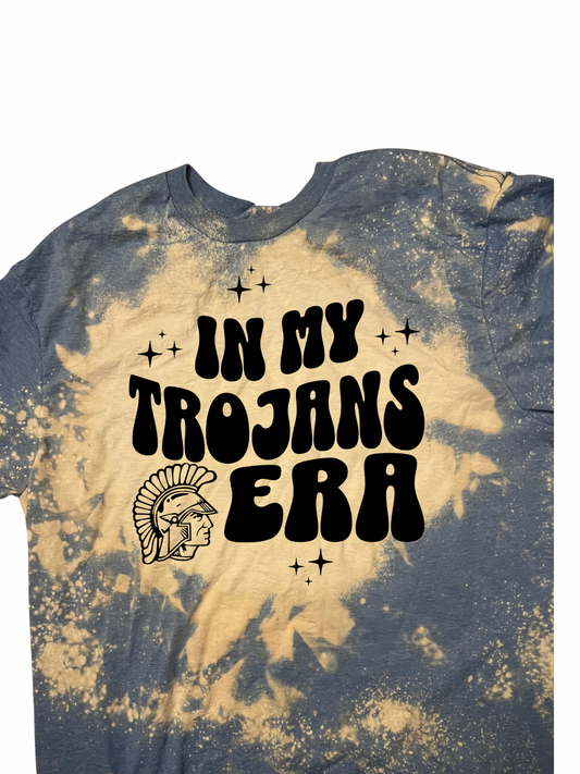 In my Trojan era bleached blue tee