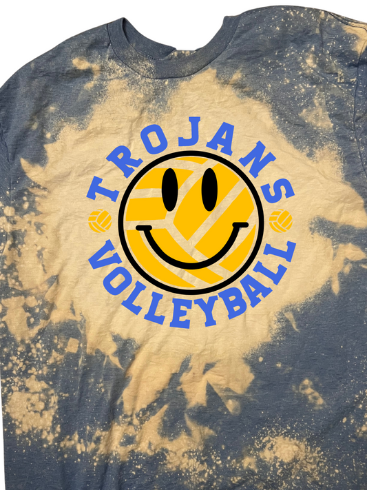 Smile volleyball bleached blue tee