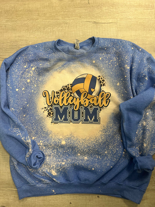 Volleyball mom bleached crew