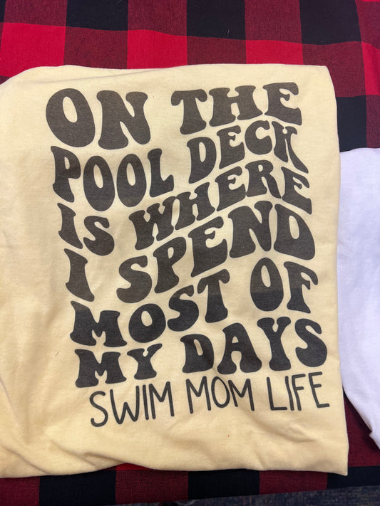 On the pool deck …