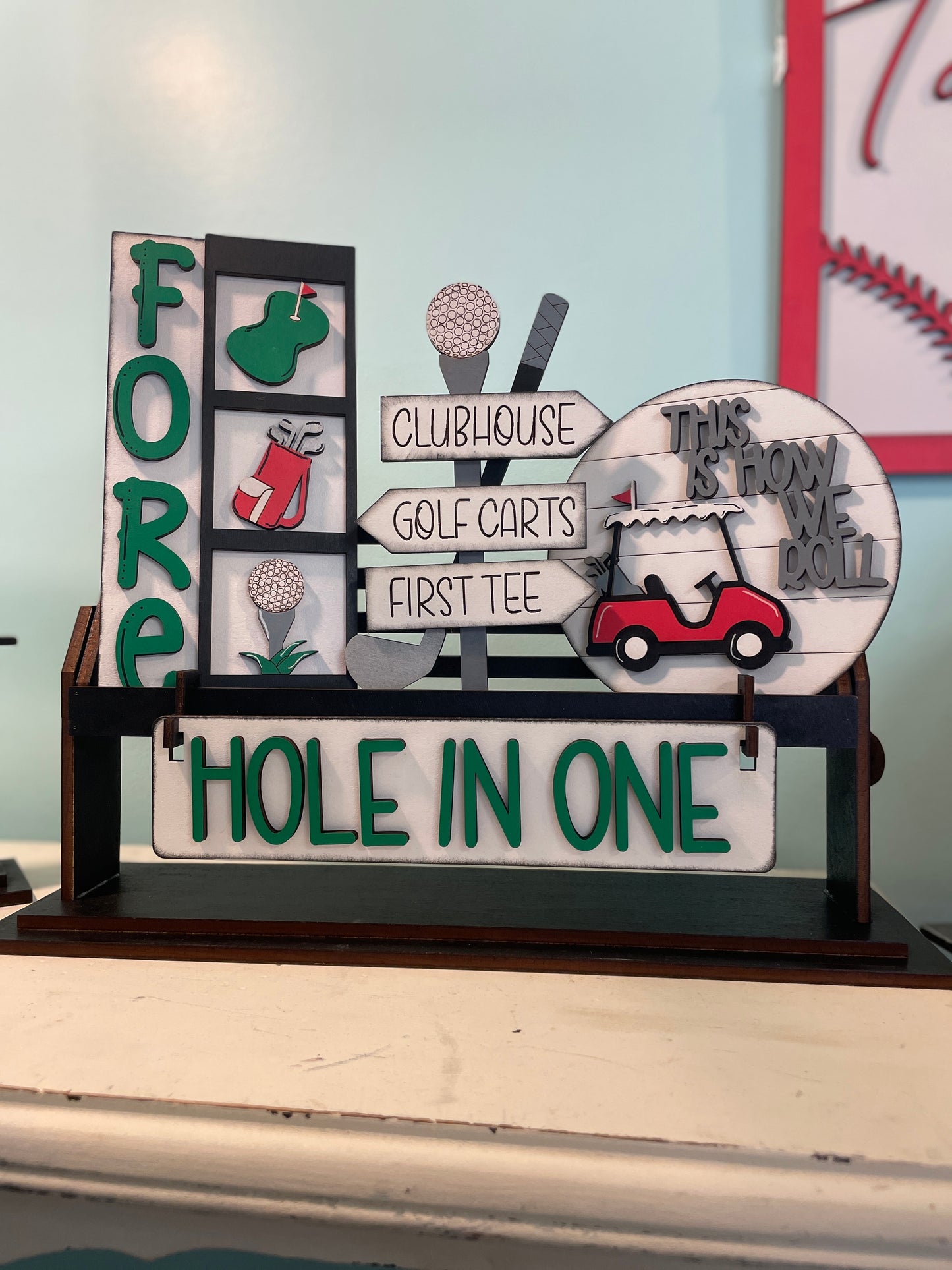 Golf interchangeable set for the wagon and shelf