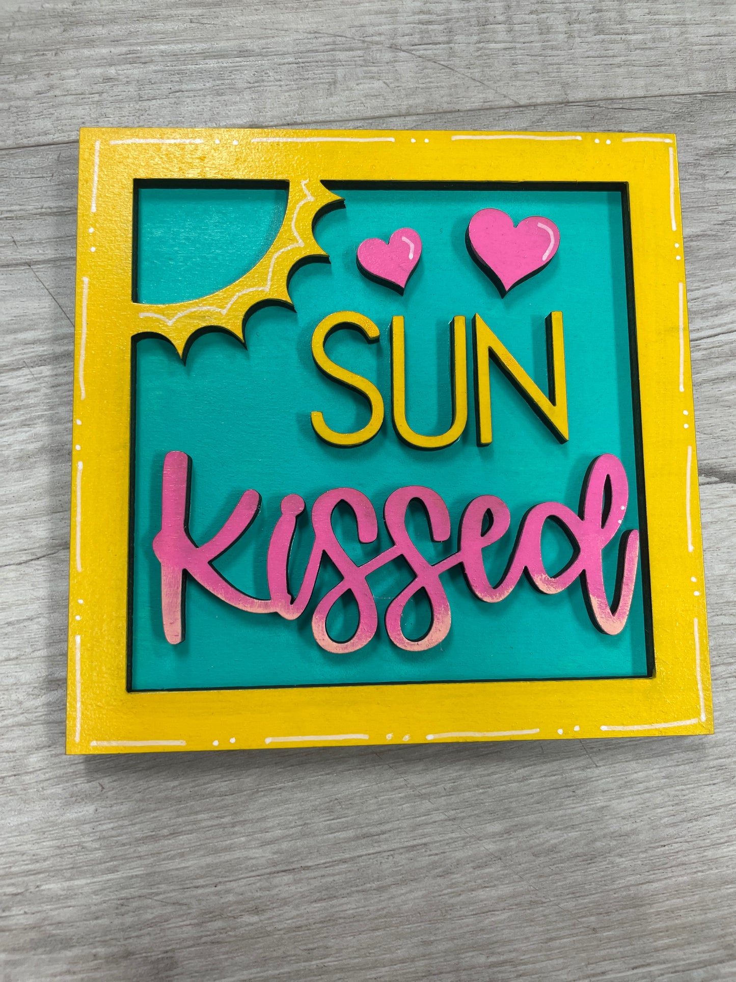 Summer themed interchangeable square inserts