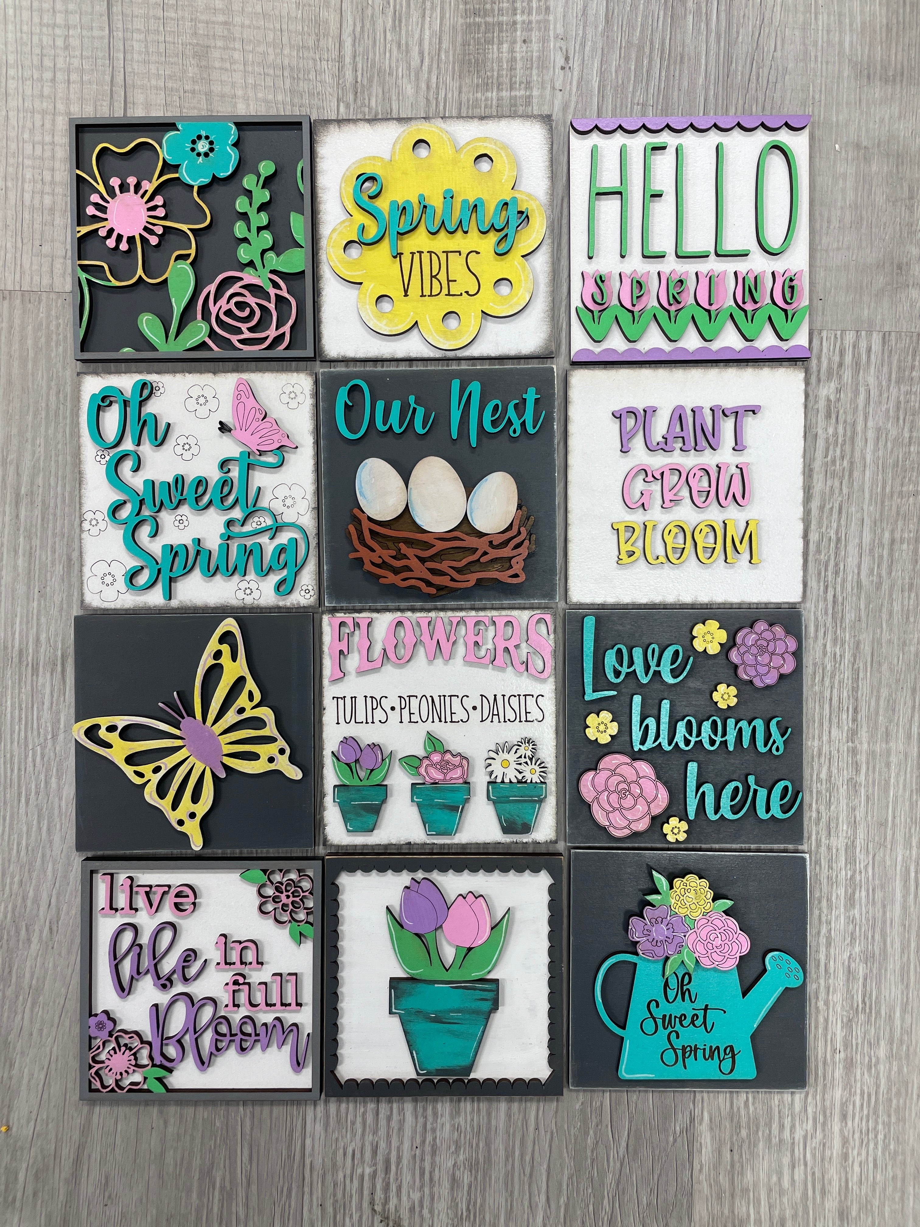 Welcome Spring Insert Spring interchangeable square inserts – the wildflower highland