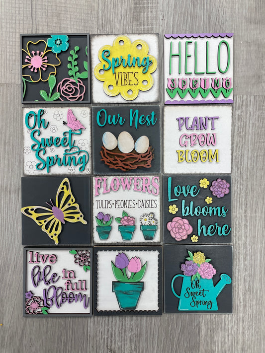 Spring interchangeable square inserts