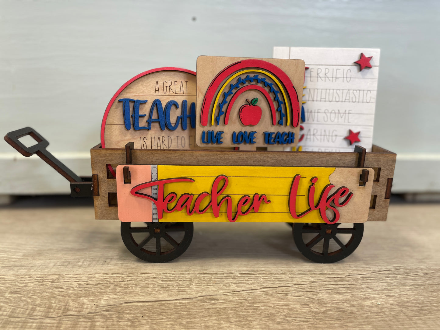 Teacher life interchangeable set for wagon/shelf