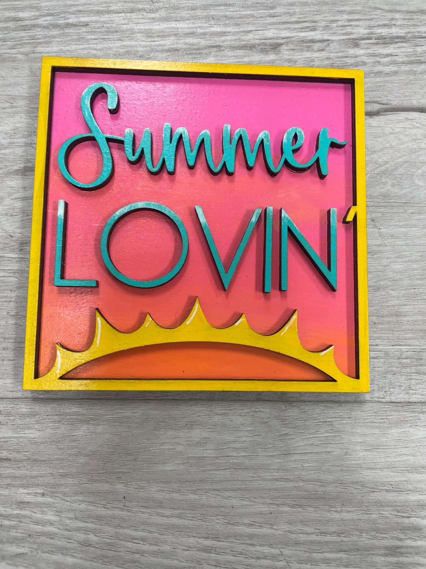 Summer themed interchangeable square inserts