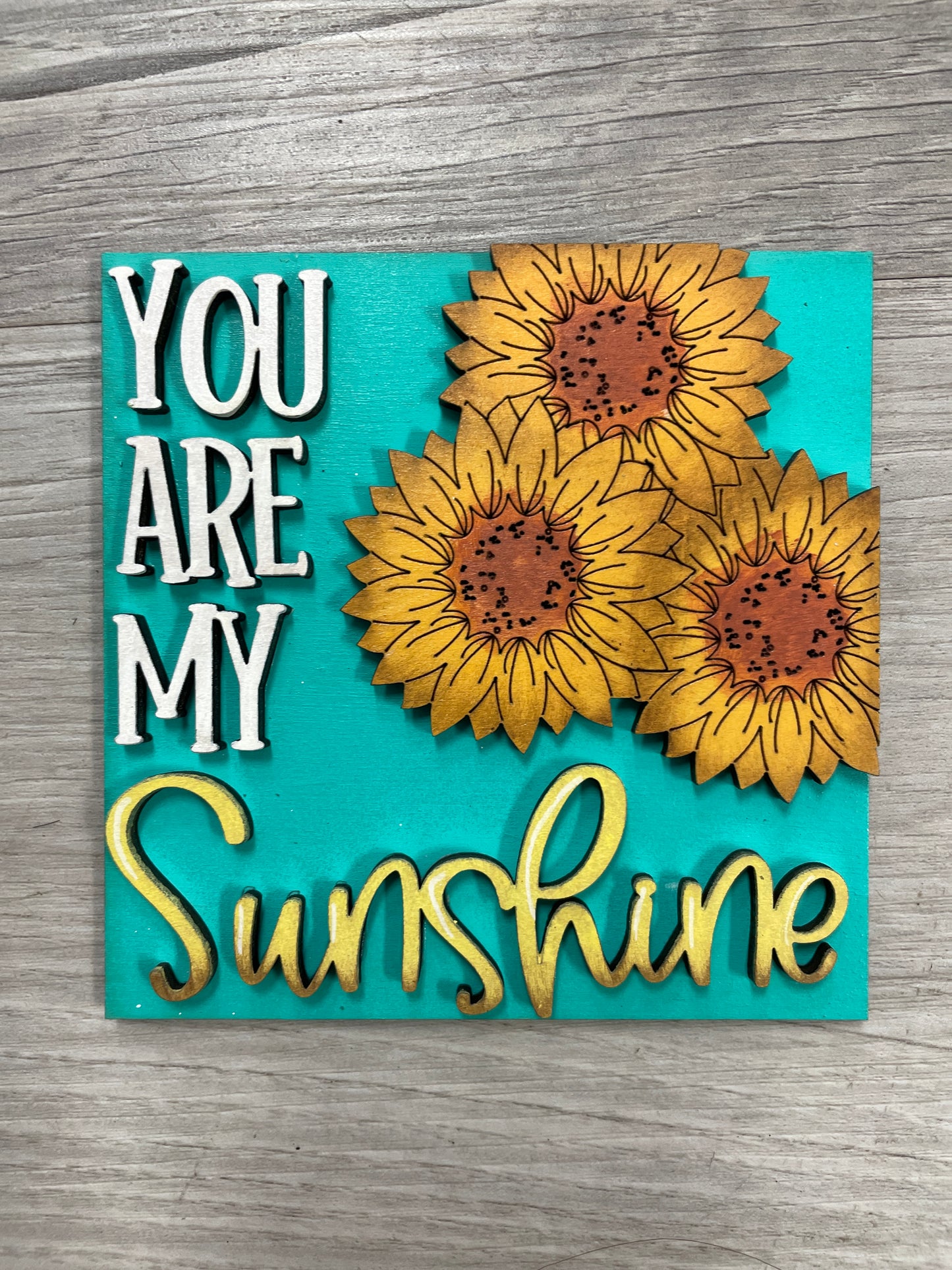 Sunflower themed interchangeable square and rectangle inserts