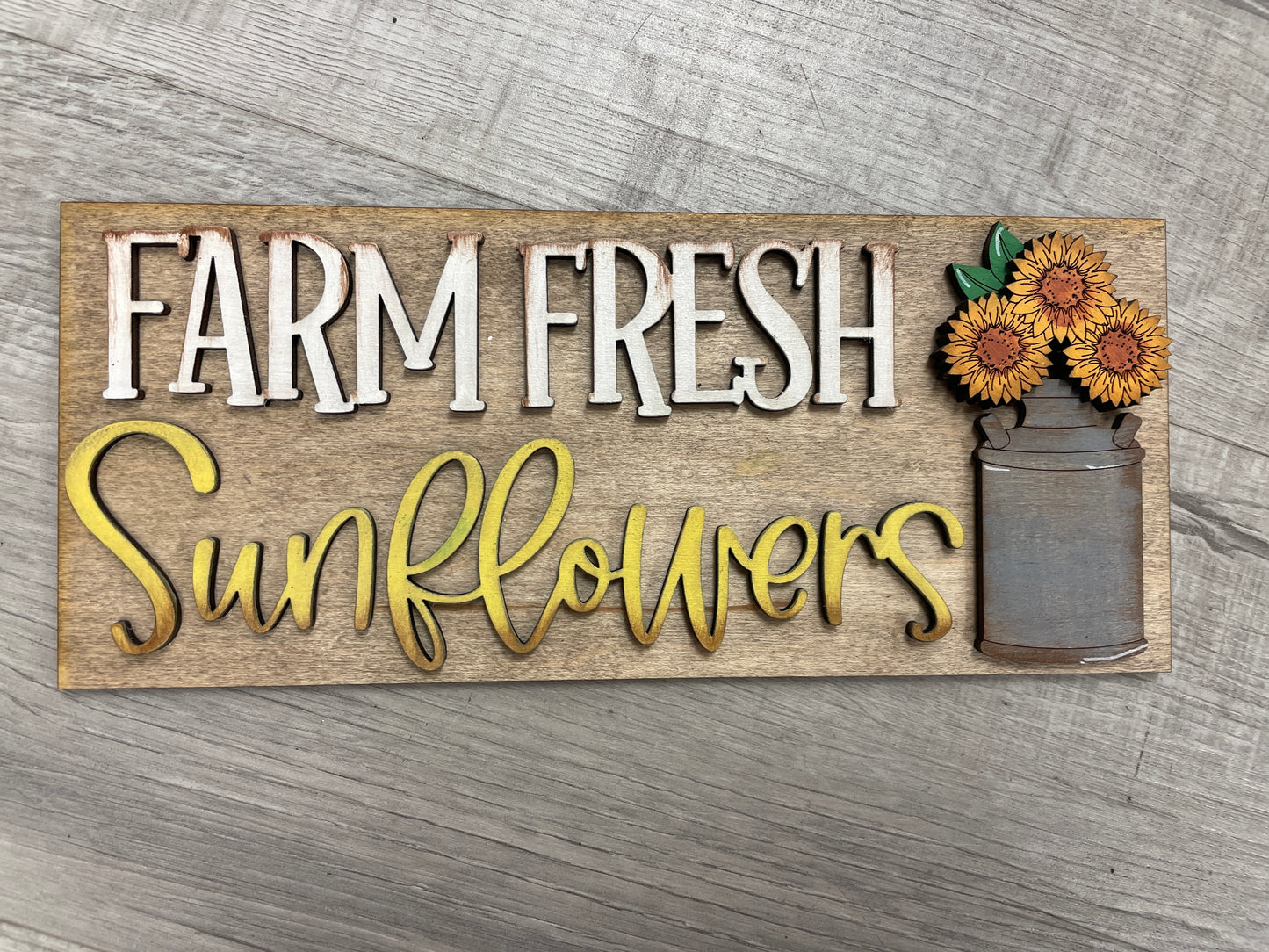 Sunflower themed interchangeable square and rectangle inserts