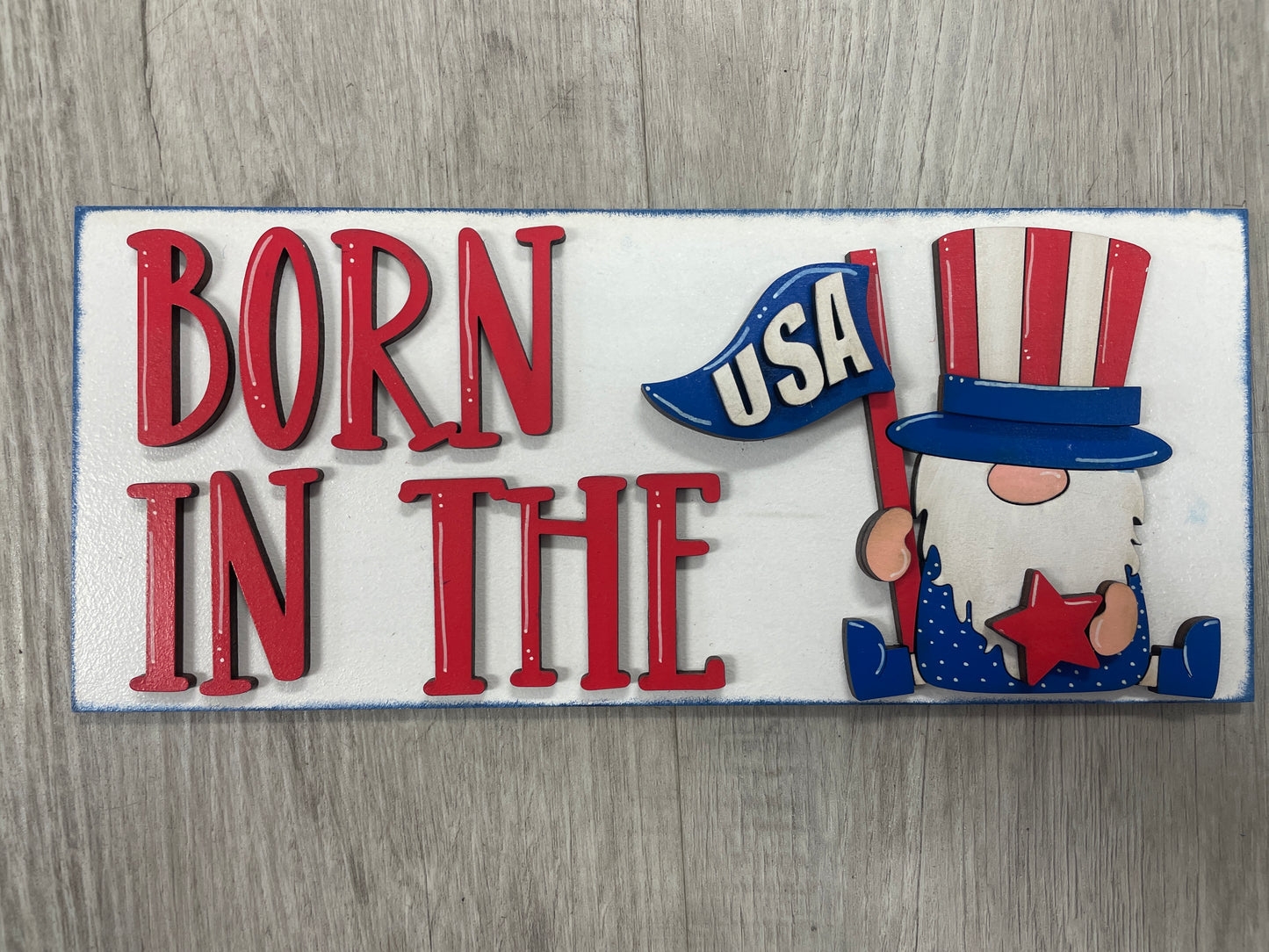 Fourth of July themed interchangeable square and rectangle inserts