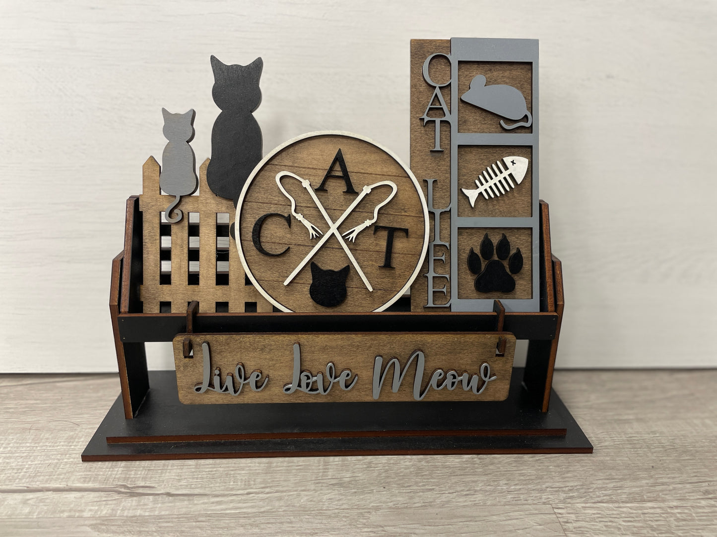 Live love meow cat interchangeable wagon/shelf insert set