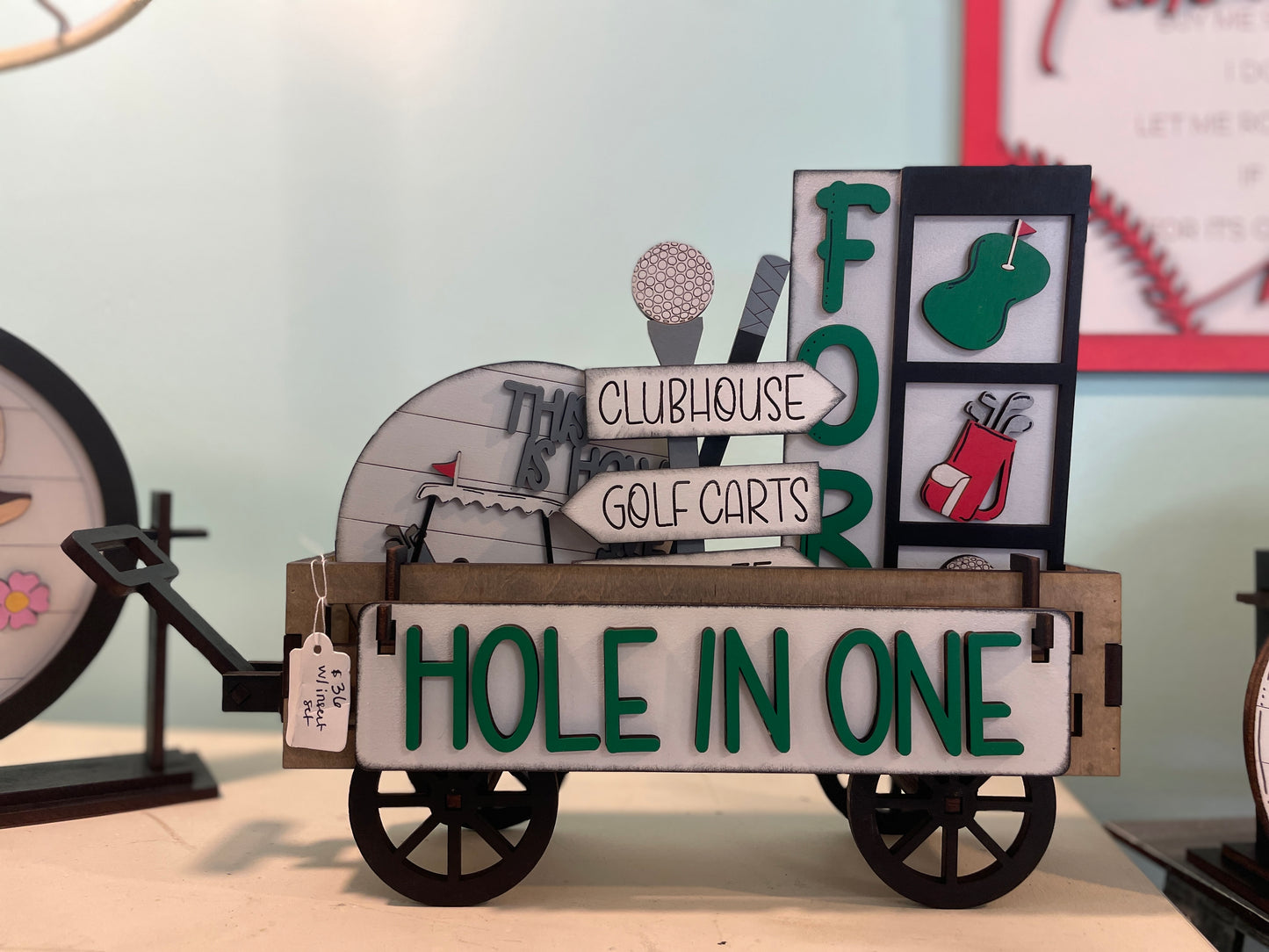 Golf interchangeable set for the wagon and shelf