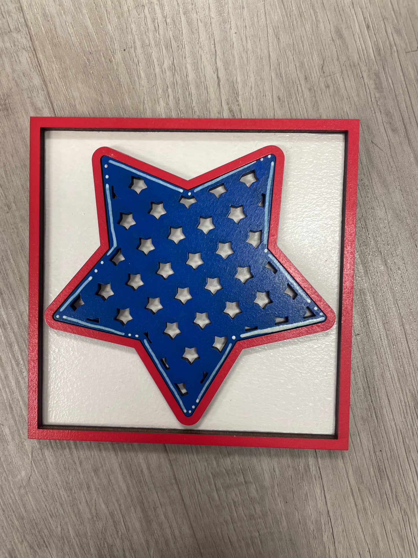 Fourth of July themed interchangeable square and rectangle inserts