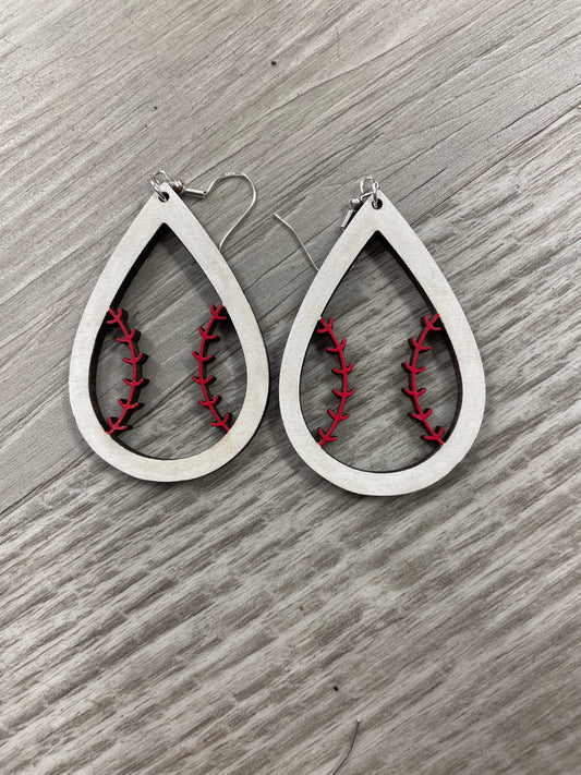 Baseball earrings