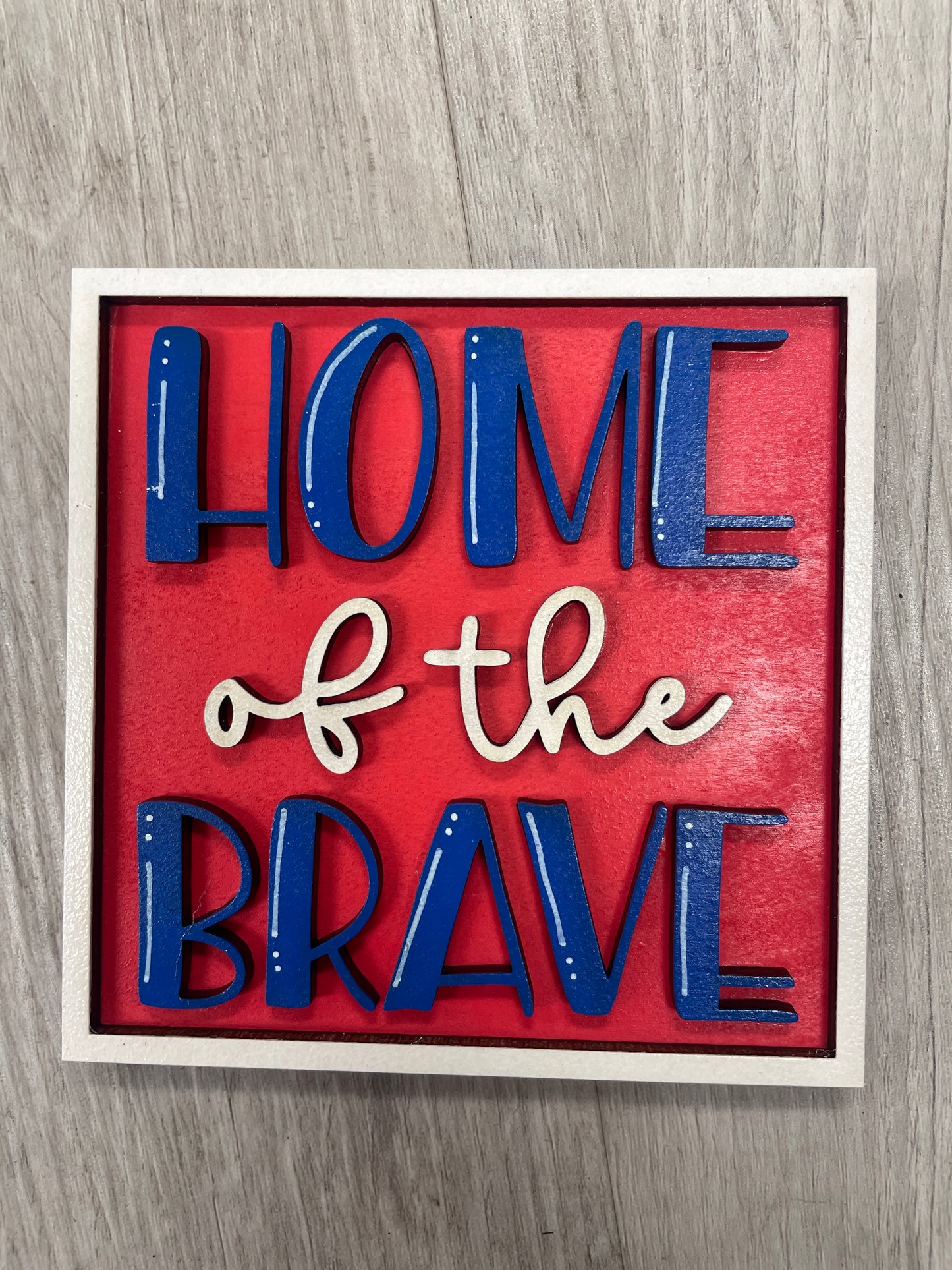 Fourth of July themed interchangeable square and rectangle inserts