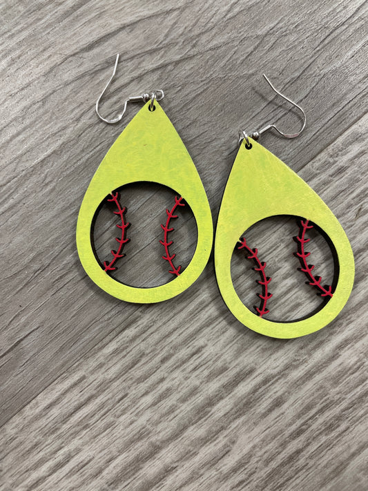 Softball earrings