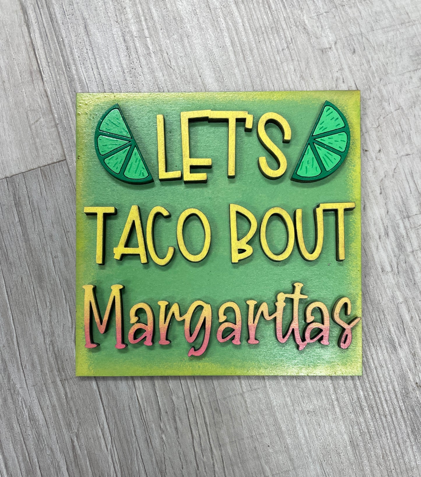 Tacos and Margaritas interchangeable square inserts