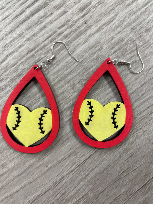 Softball earrings
