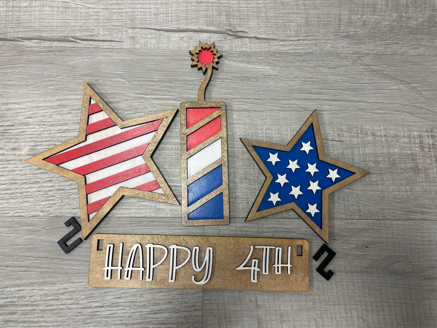 Happy 4th interchangeable wagon/shelf set