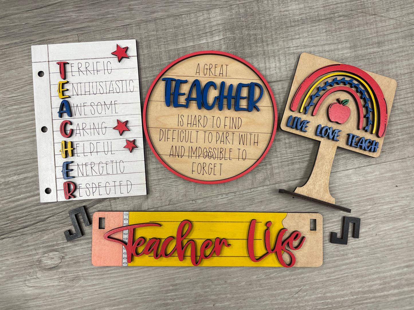 Teacher life interchangeable set for wagon/shelf