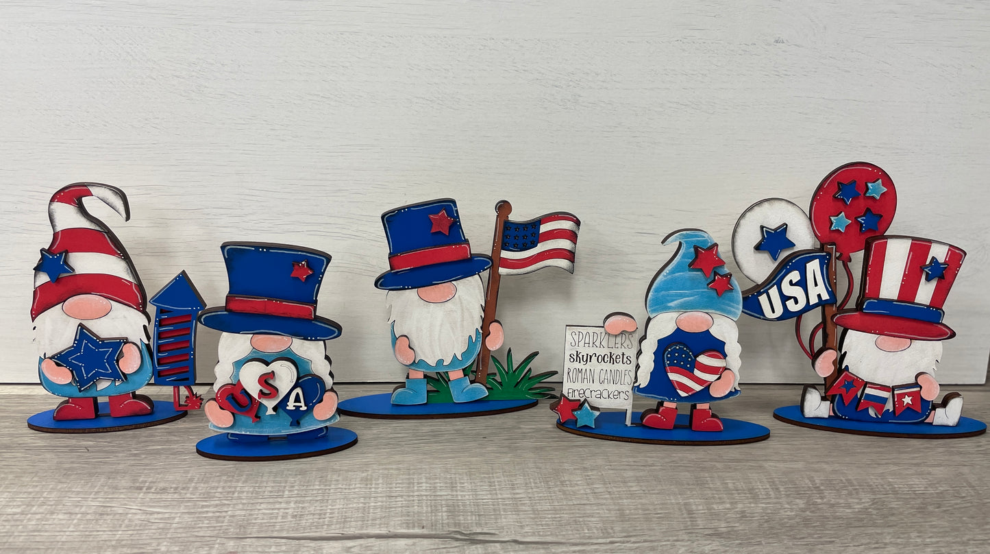 Mini standing patriotic gnomes