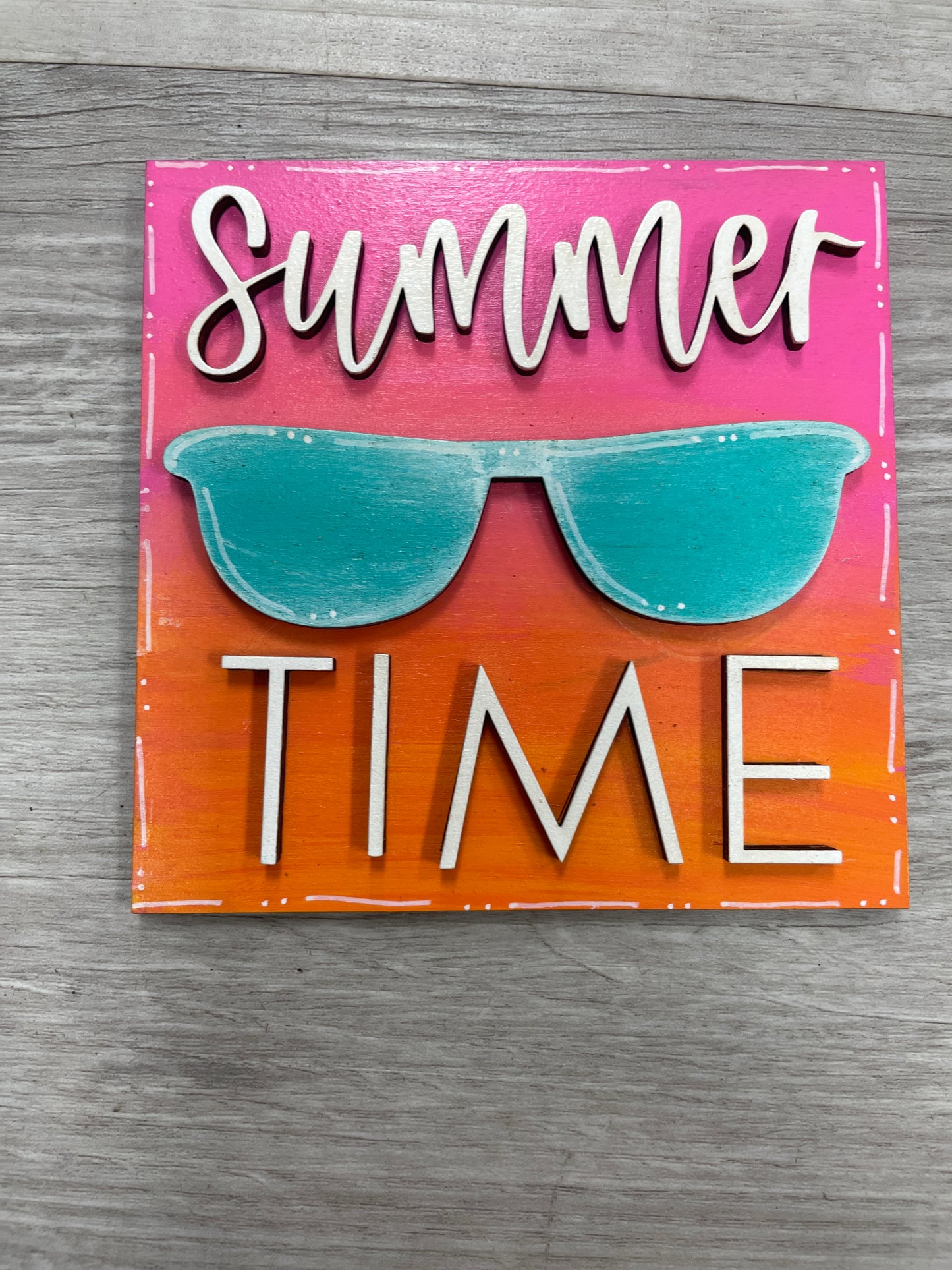 Summer themed interchangeable square inserts