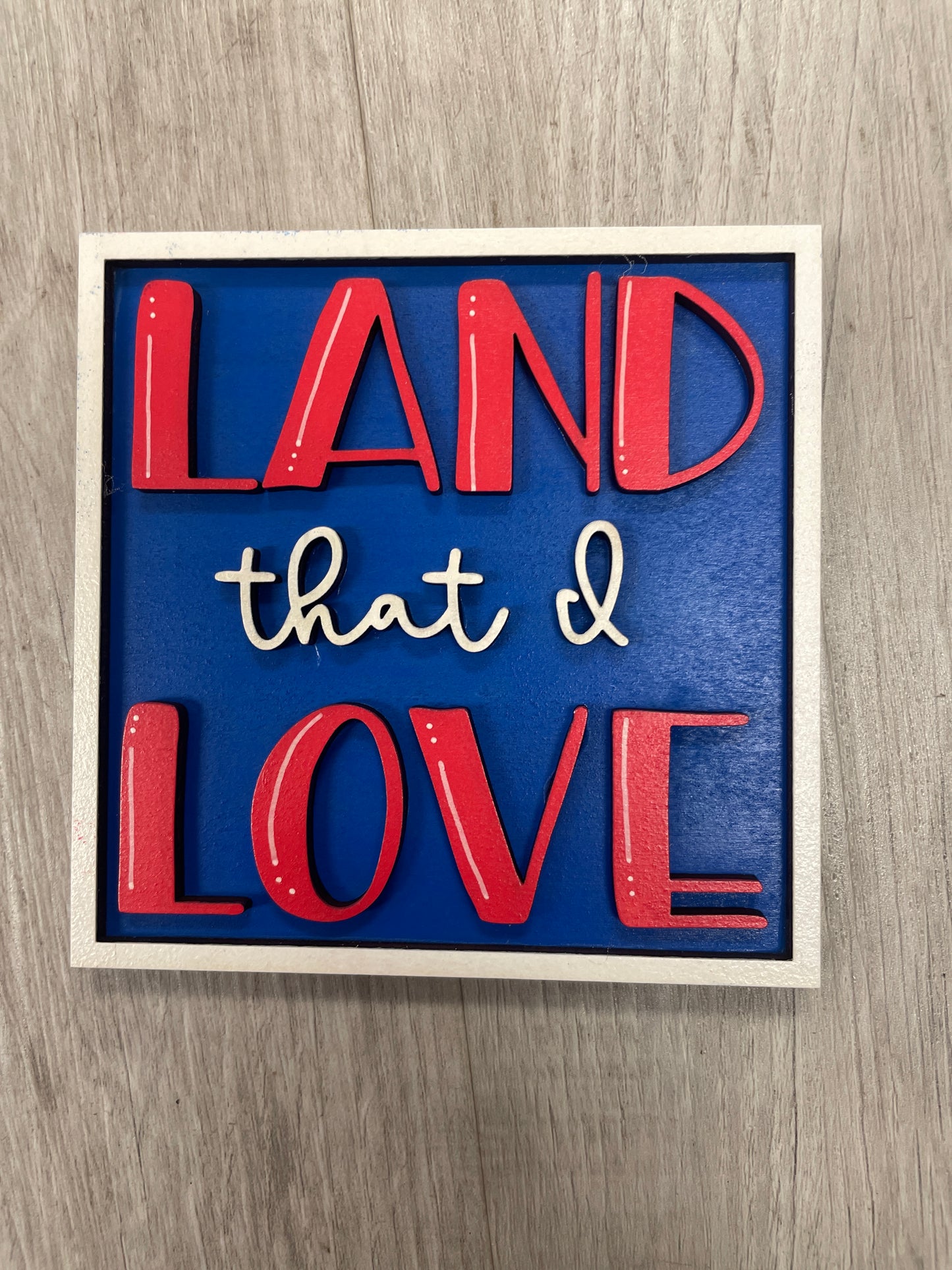 Fourth of July themed interchangeable square and rectangle inserts