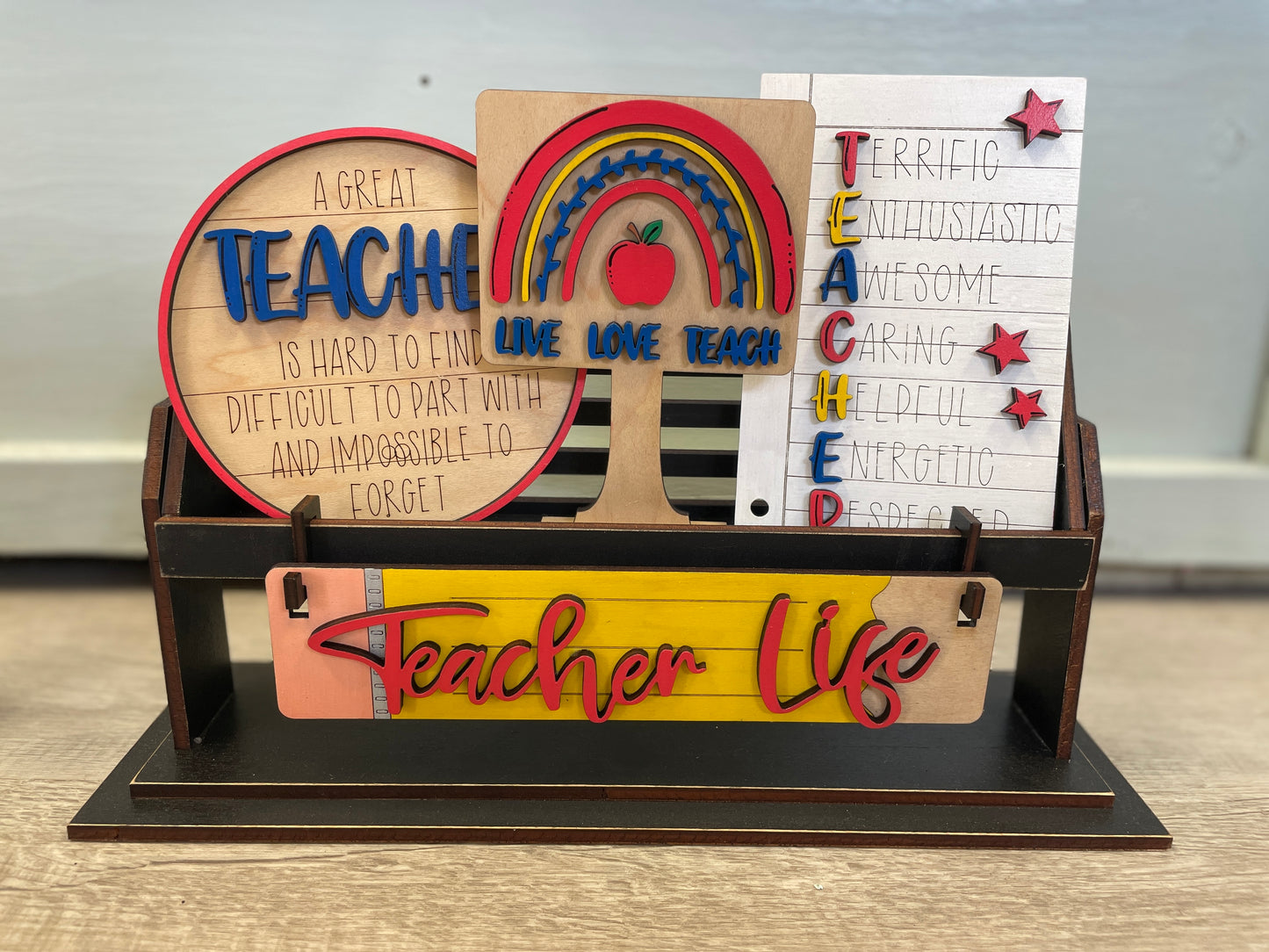 Teacher life interchangeable set for wagon/shelf