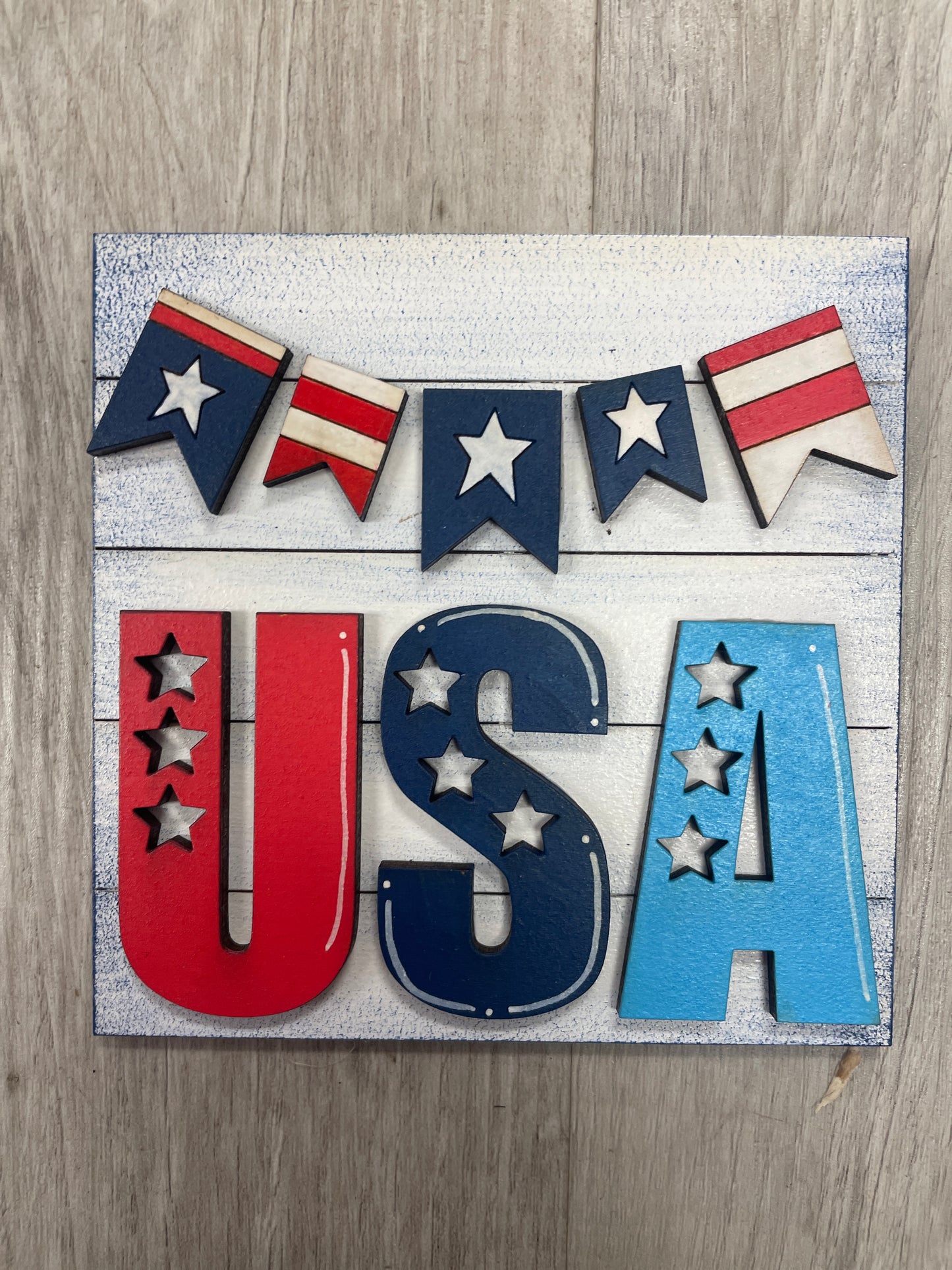 Fourth of July themed interchangeable square and rectangle inserts