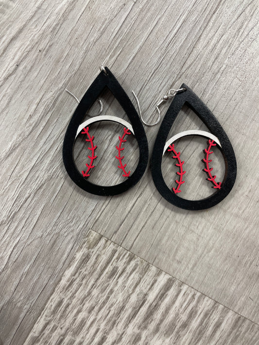 Baseball earrings