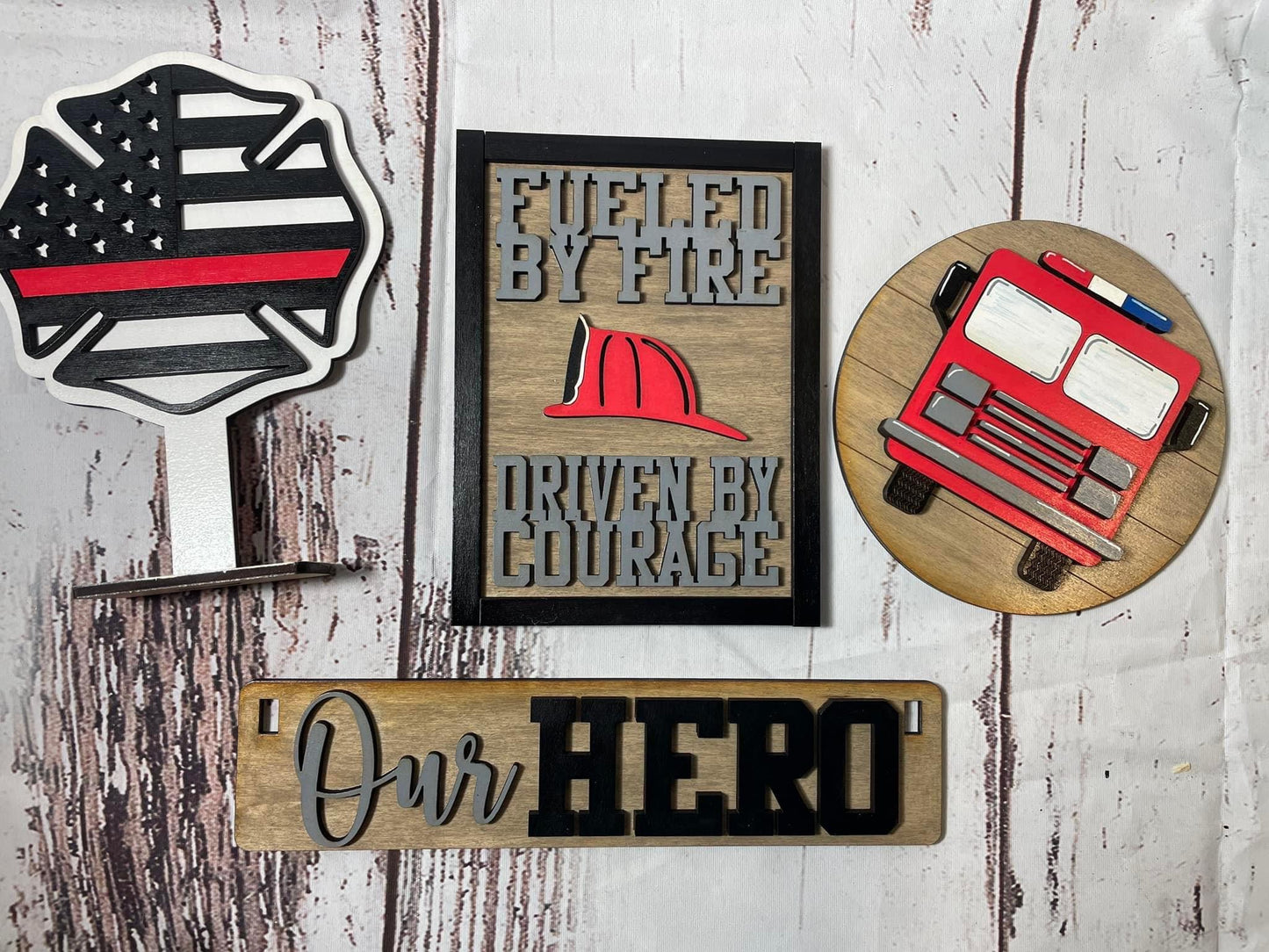 Our hero - fire wagon/ shelf set