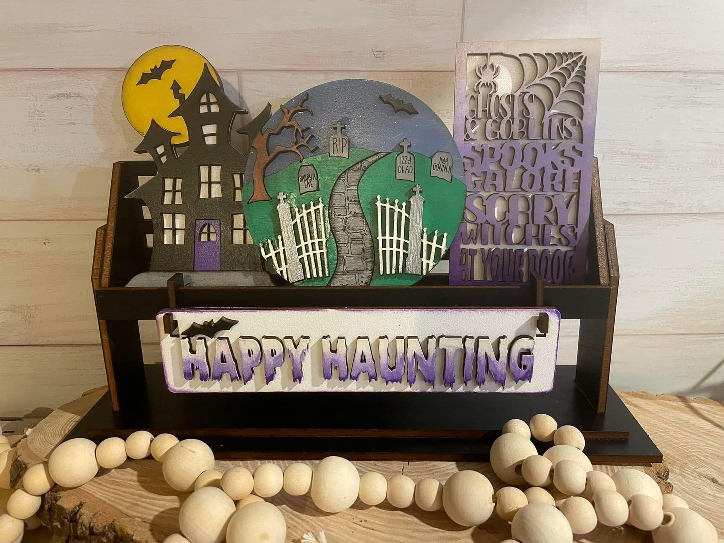 Happy Haunting wagon/shelf/crate set