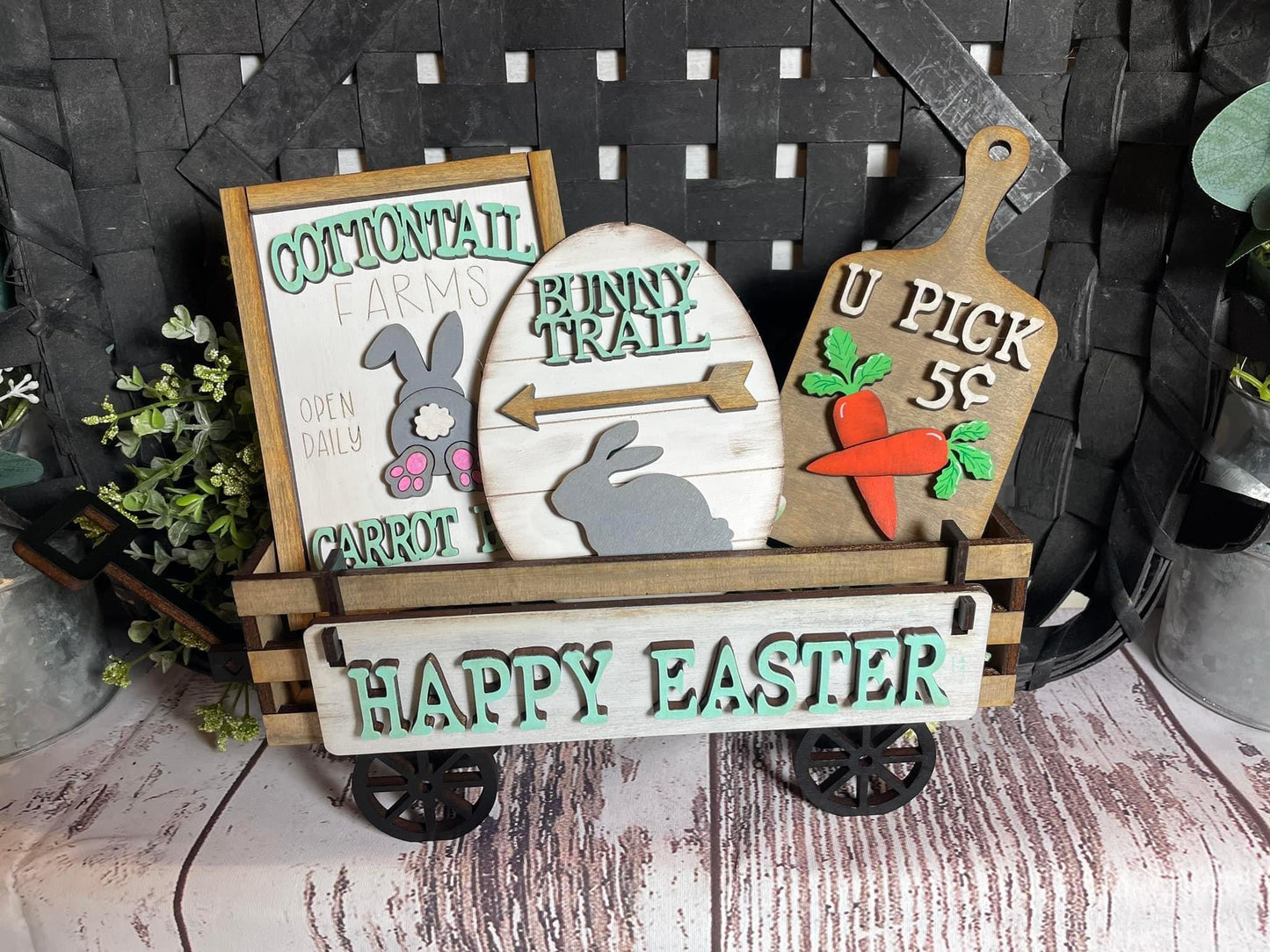 Happy Easter wagon/shelf set