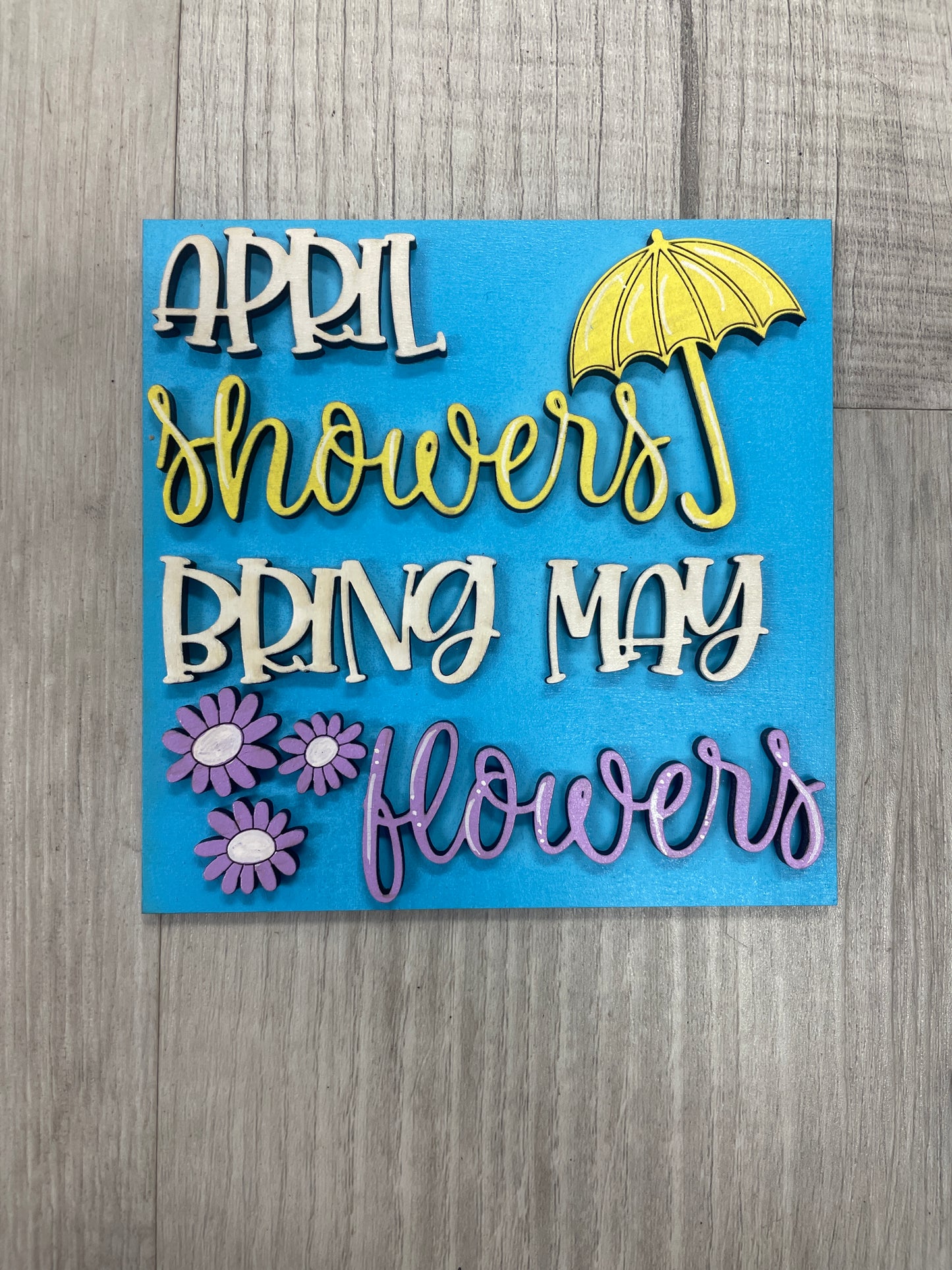 April showers bring May flowers square insert