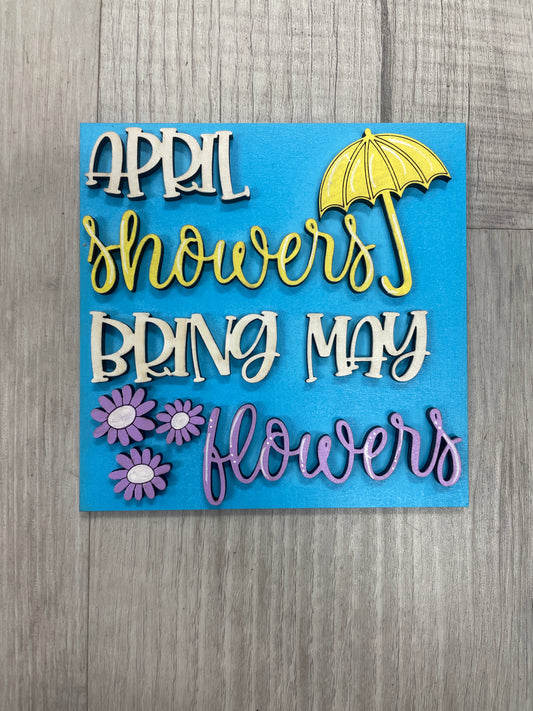 April showers bring May flowers square insert