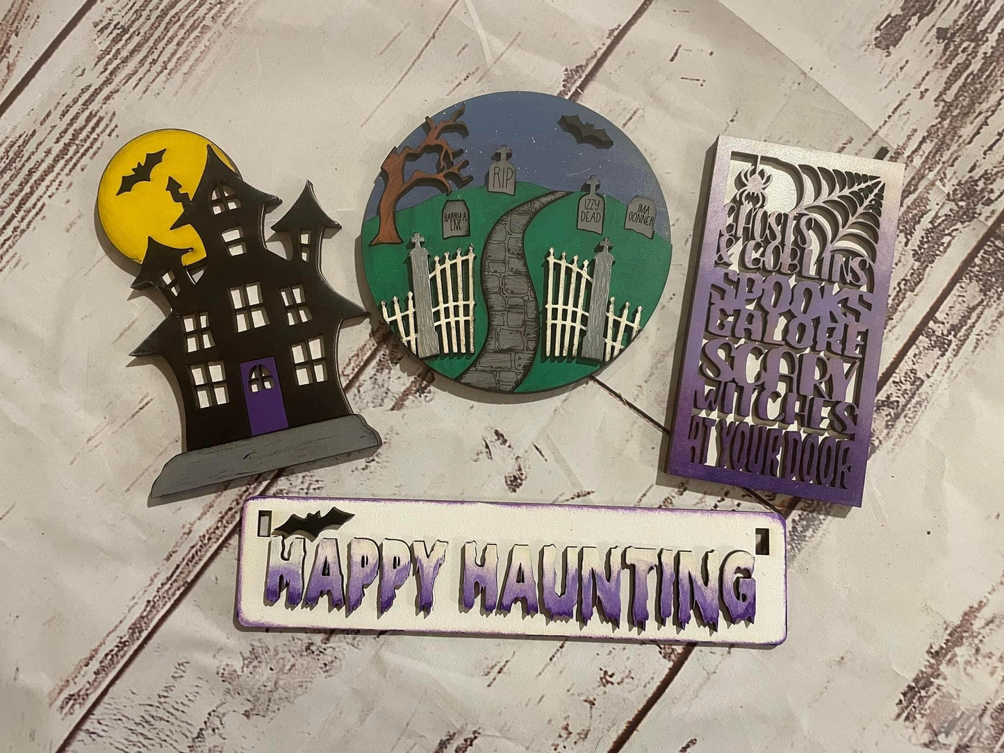 Happy Haunting wagon/shelf/crate set